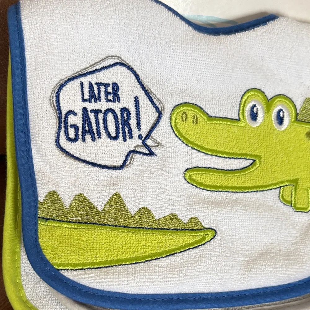 Parents Choice 4 pack Infant Bibs - Green and Blue